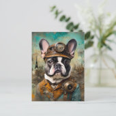 Carte Postale Adorable Steampunk French Bulldog (Debout devant)