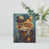 Carte Postale Adorable Steampunk Ginger Cat (Debout devant)