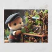 Carte Postale Adorable Steampunk Otter fonctionne sur les machin (Devant)