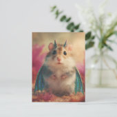 Carte Postale Adorable Sweet Hamster Dragon with Horns (Debout devant)