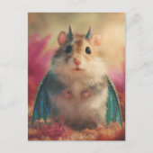 Carte Postale Adorable Sweet Hamster Dragon with Horns (Devant)