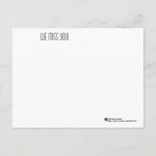 Carte Postale Adorable Tabby Gris Noir Chat Vous Manquant (Dos)