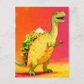 Carte Postale Adorable Taco Dino (Devant)