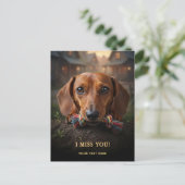 Carte postale Adorable Teckel Tu me manques (Debout devant)