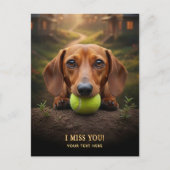 Carte postale Adorable teckel Tu me manques (Devant)
