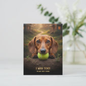 Carte postale Adorable teckel Tu me manques (Debout devant)