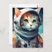 Carte Postale Adorable vaisseau astronaute (Devant / Derrière)