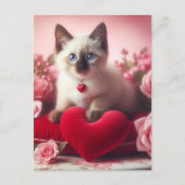 Carte Postale Adorable Valentine Kitten (Devant)
