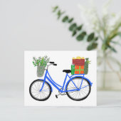 Carte Postale Adorable Vélos de Noël Vacances cadeaux de Noël (Debout devant)