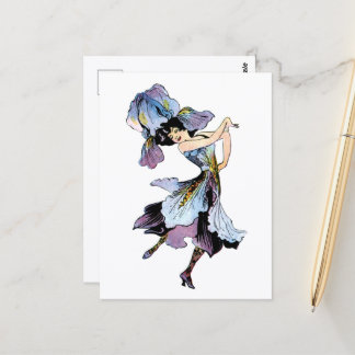 Carte Postale Adorable Vintage Iris Garden Fairy