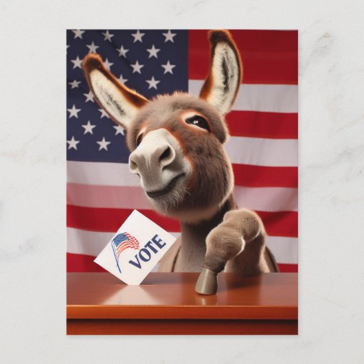 Carte Postale Adorable vote Donkey (Devant)