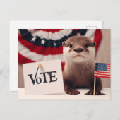Carte Postale Adorable vote Otter (Devant / Derrière)