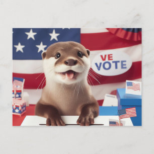 Carte Postale Adorable Vote patriotique Otter