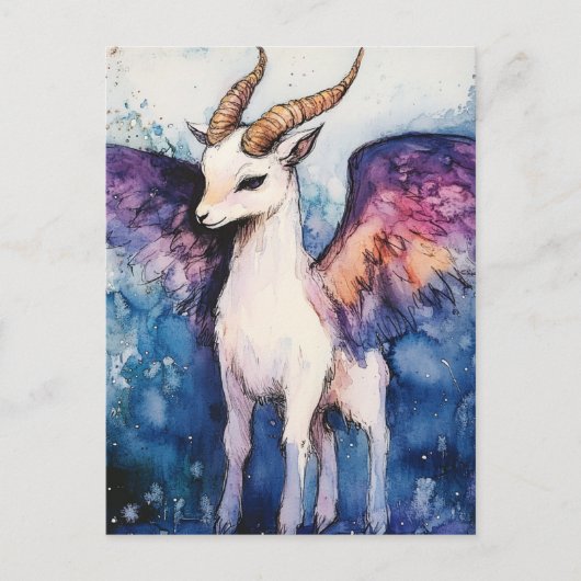 Carte Postale Adorable Winged Goat (Devant)