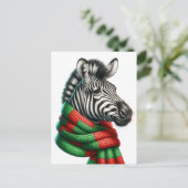 Carte Postale Adorable Zèbre dans une écharpe (Debout devant)