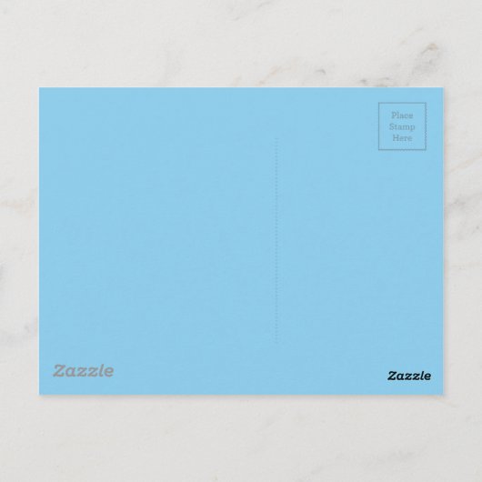 Carte Postale Adorablement Douce Couleur Bleue (Dos)