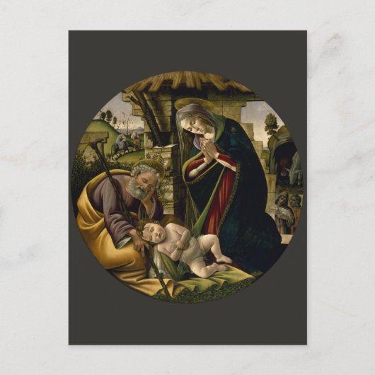 Carte Postale Adoration de l'Enfant Christ par Botticelli (Devant)