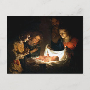 Carte Postale Adoration de l'Enfant Jésus - Honthorst