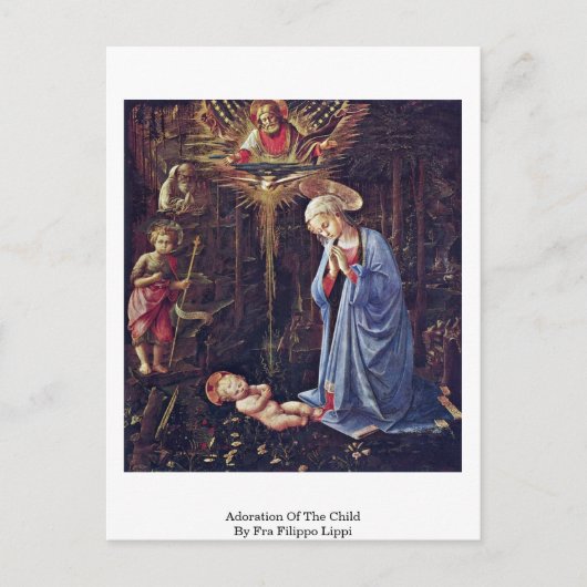 Carte Postale Adoration De L'Enfant Par Fra Filippo Lippi (Devant)