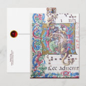 CARTE POSTALE ADORATION DE MAGI, MONOGRAMME DE NATIVITÉ AVEC DOL (Devant / Derrière)