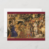Carte Postale Adoration de Noël médiéval de Magi (Devant / Derrière)