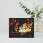 Carte Postale Adoration des bergers - Honthorst (Debout devant)