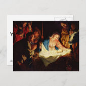 Carte Postale Adoration des bergers - Honthorst (Devant / Derrière)