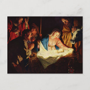 Carte Postale Adoration des bergers - Honthorst