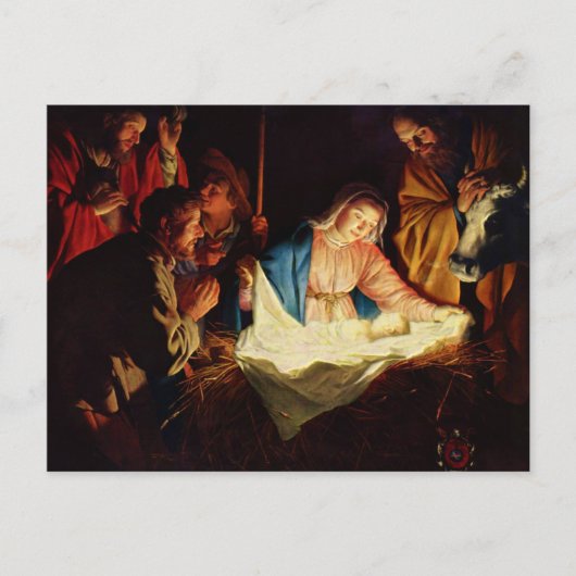 Carte Postale Adoration des bergers - Honthorst (Devant)