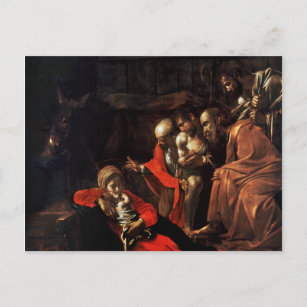 Carte Postale Adoration des bergers par Caravaggio (1609)