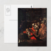 Carte Postale Adoration des bergers par Caravaggio (1609) (Devant / Derrière)