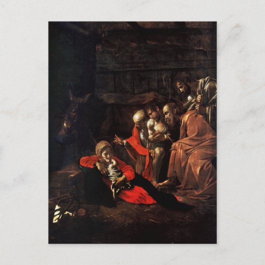 Carte Postale Adoration des bergers par Caravaggio (1609) (Devant)