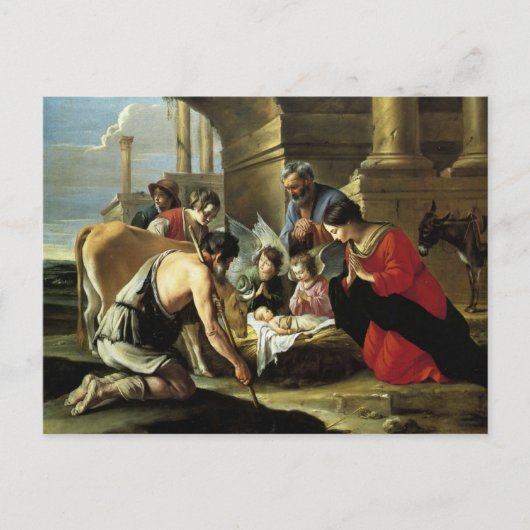 Carte Postale Adoration des bergers XVIIe siècle (Devant)