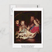 Carte Postale Adoration Du Berger Par Gerard Van Honthorst (Devant / Derrière)