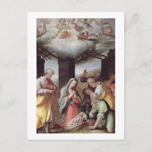 Carte Postale Adoration of the Shepherds, c.1500 (tempera on pan