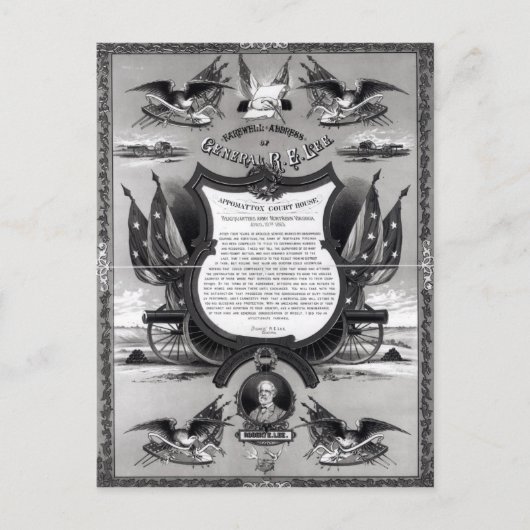 Carte Postale Adresse d'adieu du général Robert E. Lee (Devant)