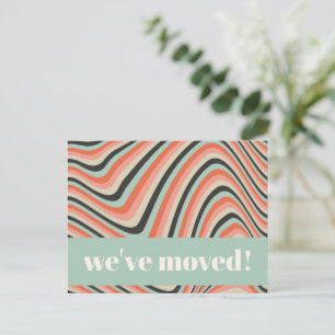 Carte Postale Adresse déplacée Retro Abstrait Wavy Stripes Peach
