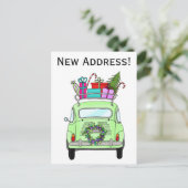 Carte Postale Adresse Faire-part Fiat 500 Cadeaux de Noël (Debout devant)