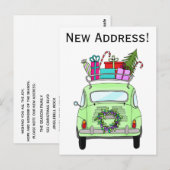 Carte Postale Adresse Faire-part Fiat 500 Cadeaux de Noël (Devant / Derrière)