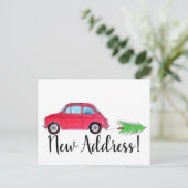 Carte Postale Adresse Faire-part Fiat 500 sapin de Noël (Debout devant)