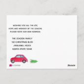 Carte Postale Adresse Faire-part Fiat 500 sapin de Noël (Dos)
