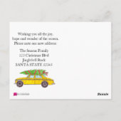 Carte Postale Adresse Faire-part Taxi jaune arbre de Noël (Dos)