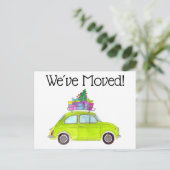 Carte Postale Adresse Voiture verte Faire-part avec cadeau de No (Debout devant)