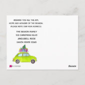 Carte Postale Adresse Voiture verte Faire-part avec cadeau de No (Dos)
