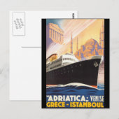 Carte Postale Adriatica Lines - Poster Vintage voyage (Devant / Derrière)