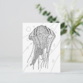Carte postale adulte de coloration de méduses (Debout devant)