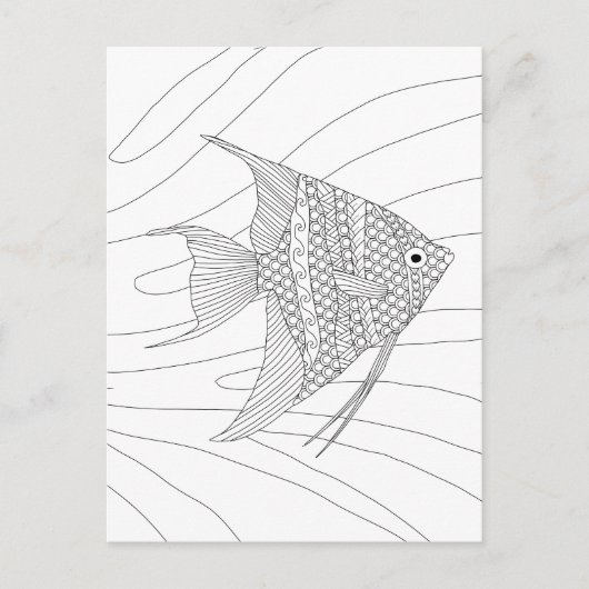 Carte postale adulte de coloration de scalaire (Devant)