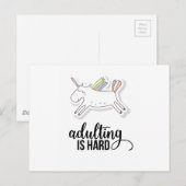 Carte Postale Adulte est dur et drôle (Devant / Derrière)