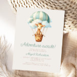 Carte Postale Adventure Attend le Baby shower de ballon Giraffe<br><div class="desc">Cette mignonne carte postale d'invitation baby shower présente une douce girafe d'aquarelle dans une montgolfière rayée bleu turquoise, au-dessus des mots "L'aventure vous attend !" en écriture turquoise. Personnalisez le texte avec le nom de la maman-to-be dans le script et les détails dans la police sans serif sur un arrière...</div>