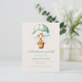 Carte Postale Adventure Attend le Baby shower de ballon Giraffe (Debout devant)